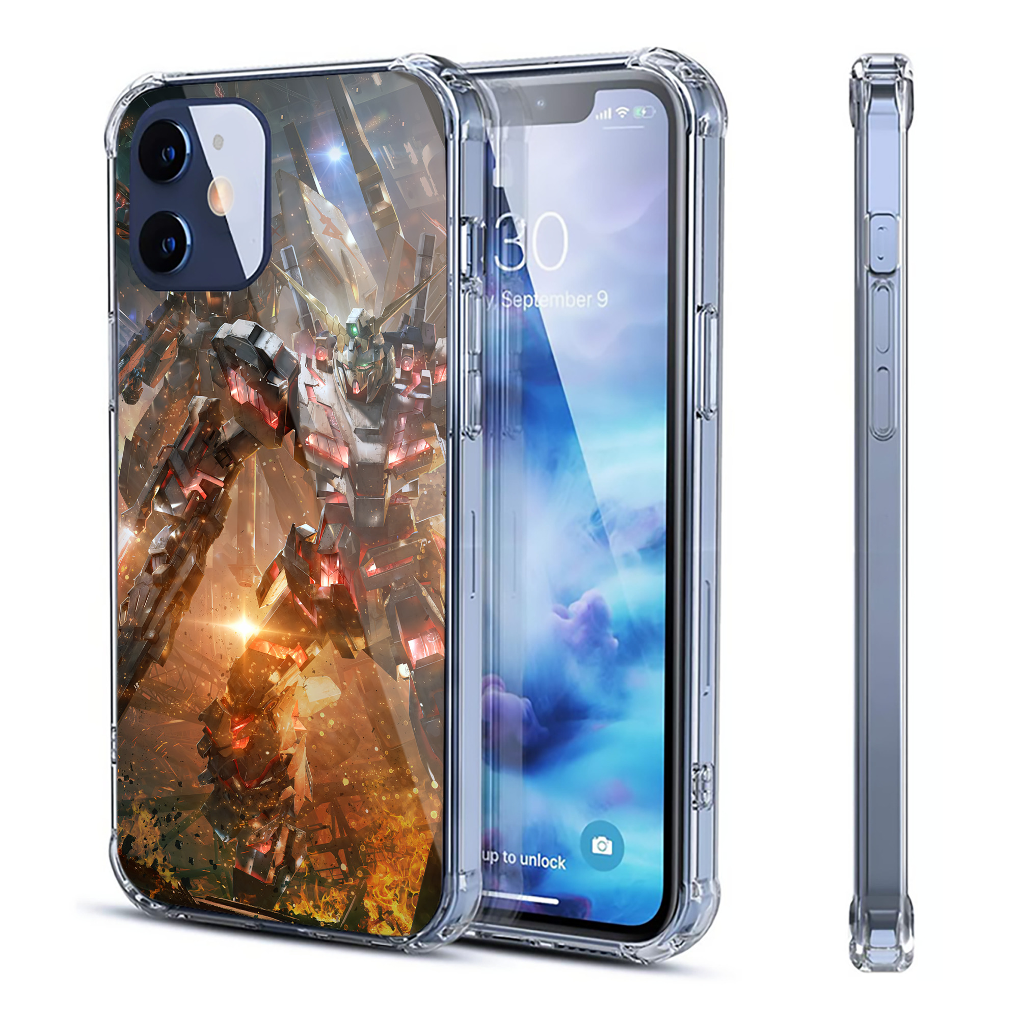 （画像用） 機動戦士ガンダム Mobile Suit Gundam 【iPhone 12シリーズ対応】透明スマホケース（クリアソフトケース）